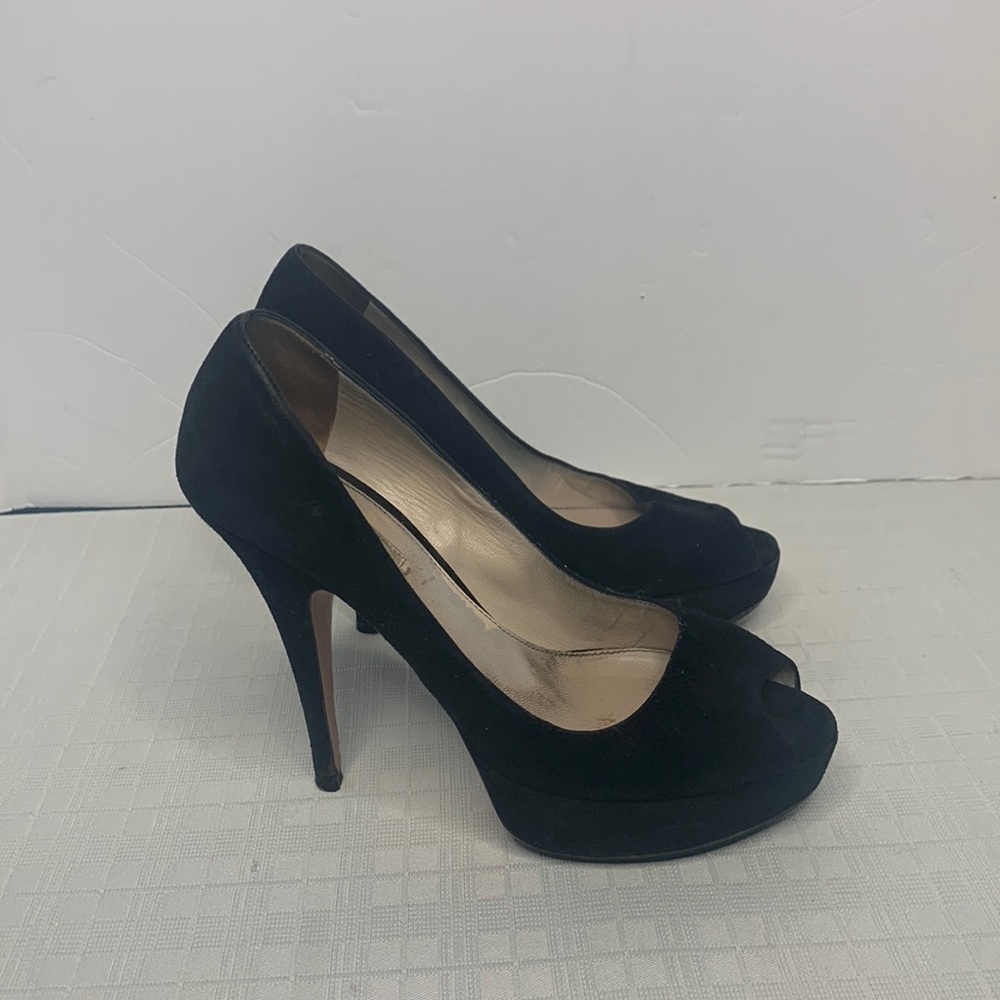 Prada black peep toe heels size 36
